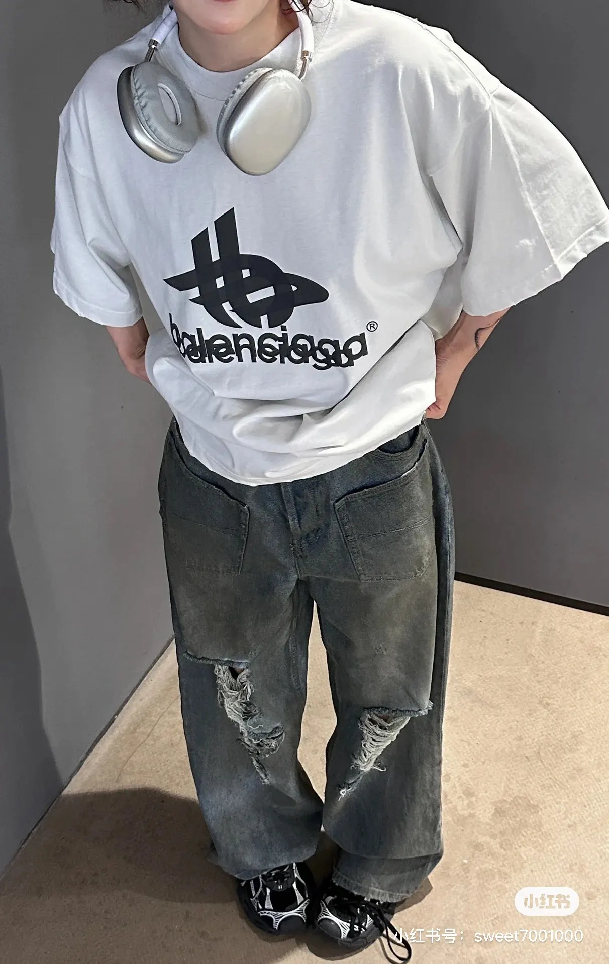 Balenciaga 白色 纯棉 Logo 短袖T恤