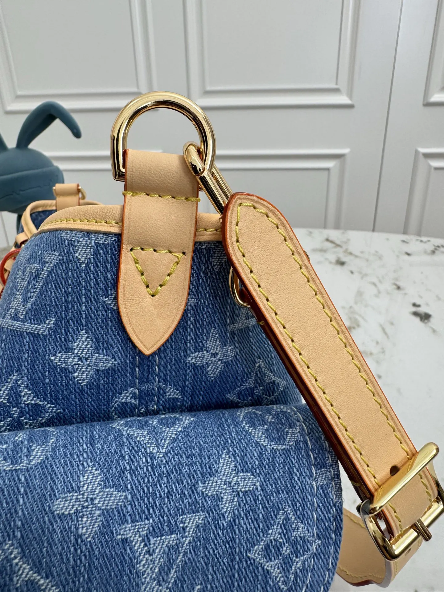 Louis Vuitton 藍色 皮革 手提包