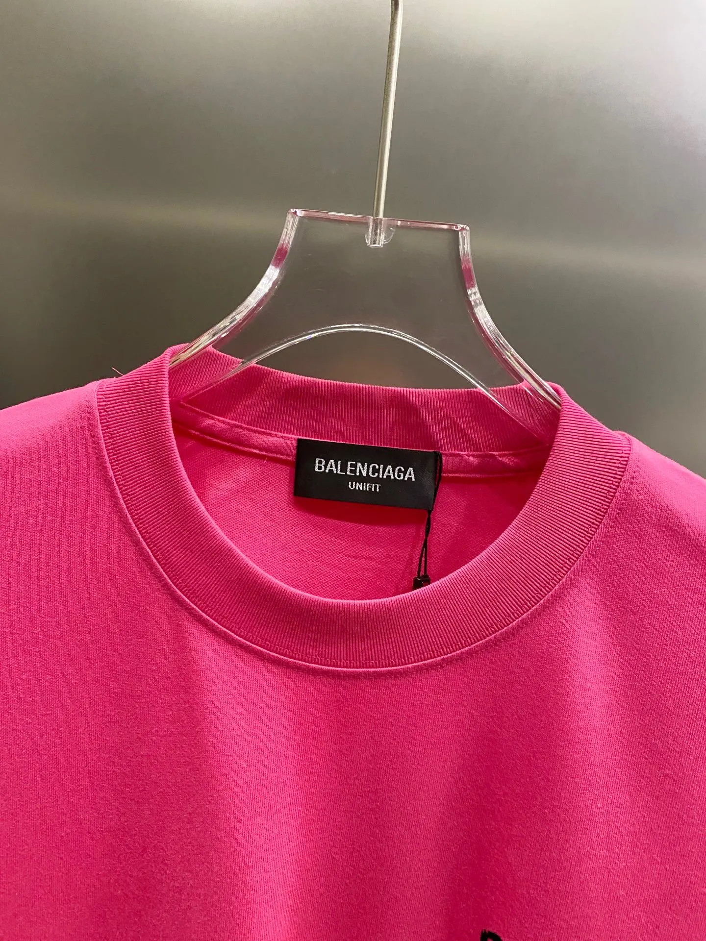 Balenciaga 塗鴉字母印花圓領短袖T恤 玫紅