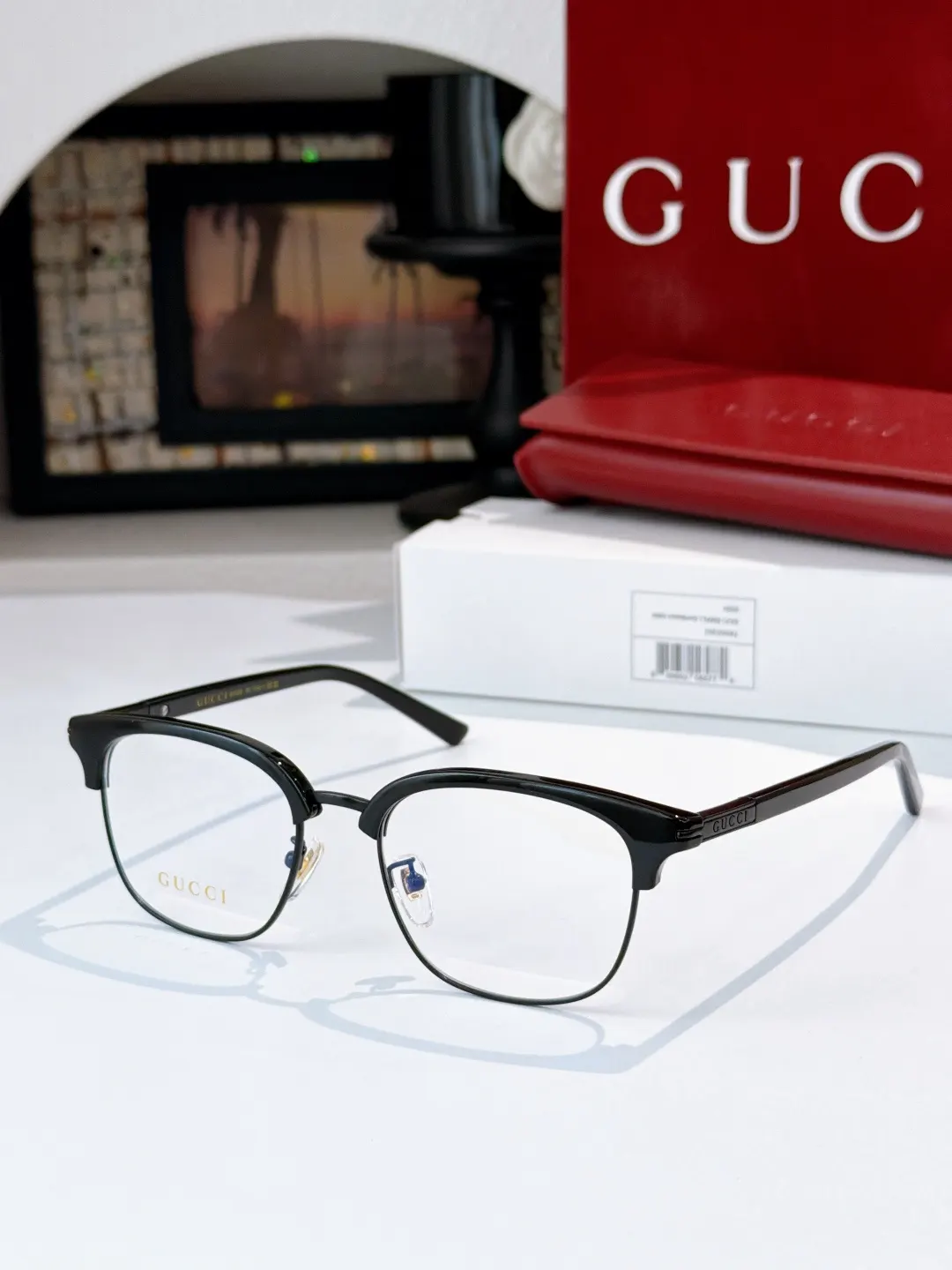 Gucci 方框太陽眼鏡 黑色 太陽鏡