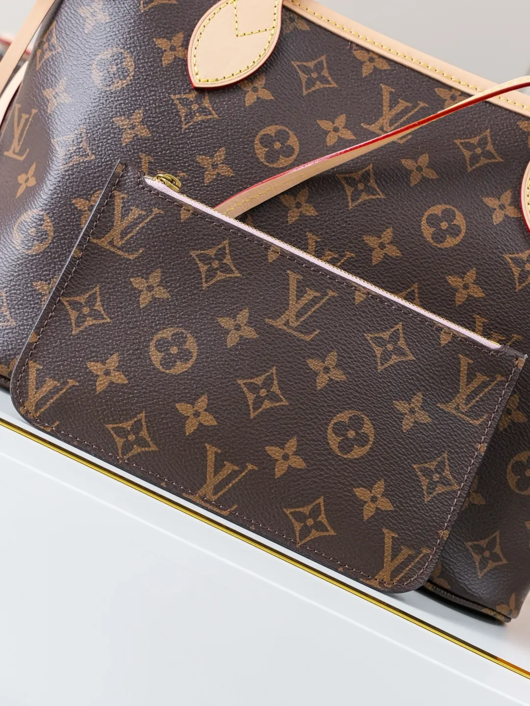 Neverfull 老花 牛皮 托特包 大容量托特款