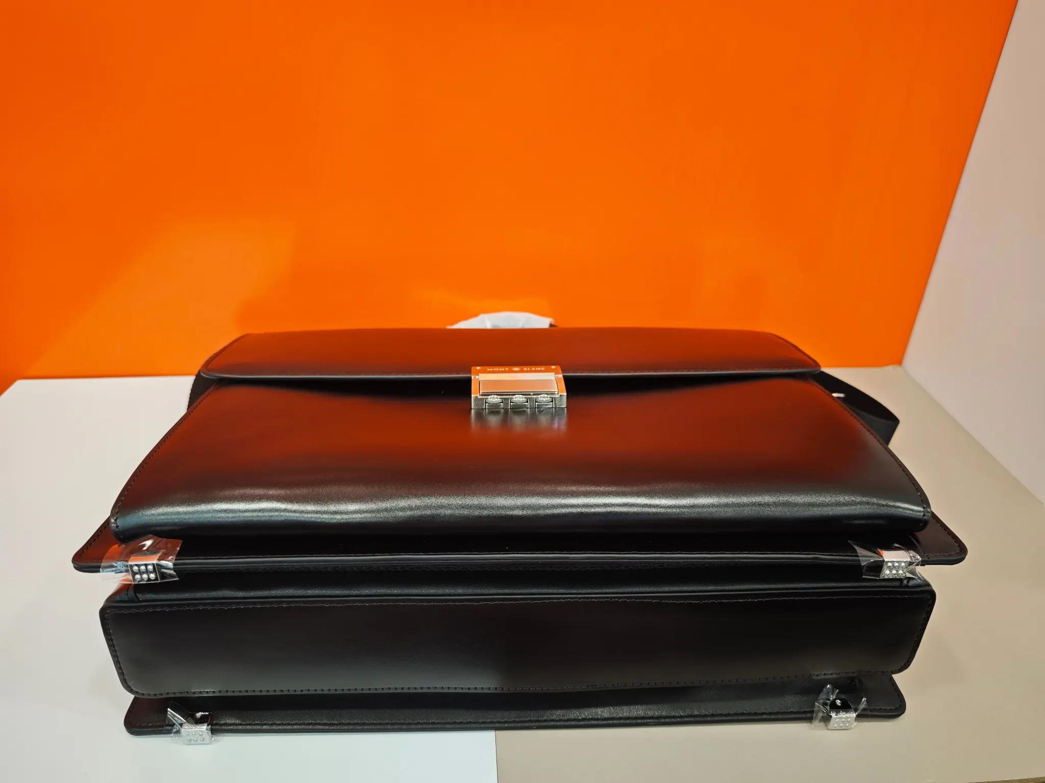 Black Briefcase Business Commuter Leather