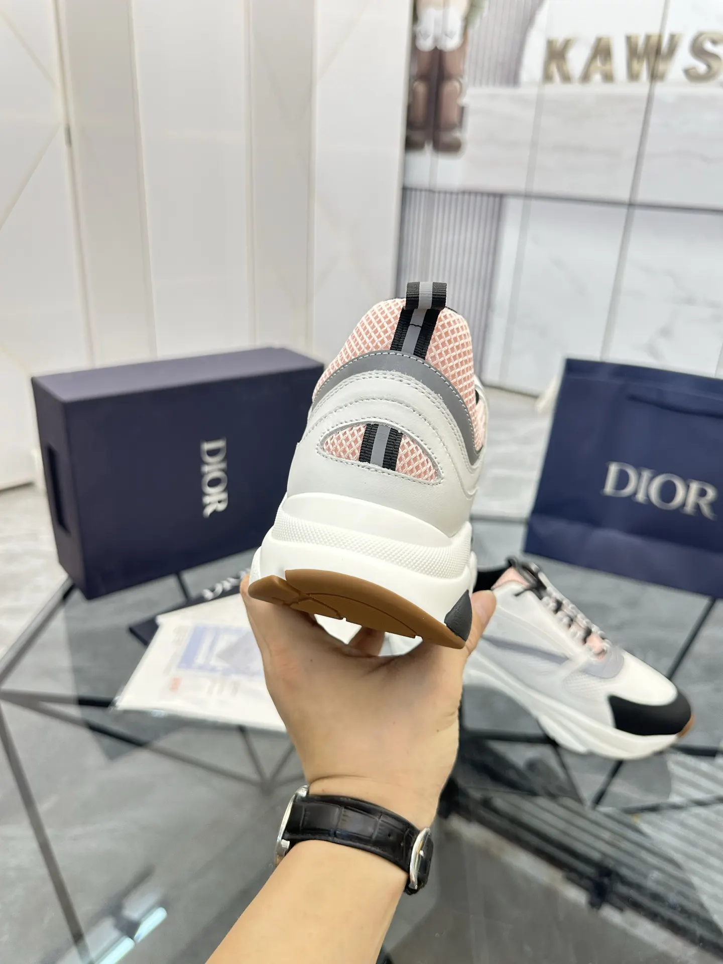 Dior B22 白黑拼色牛皮休闲鞋