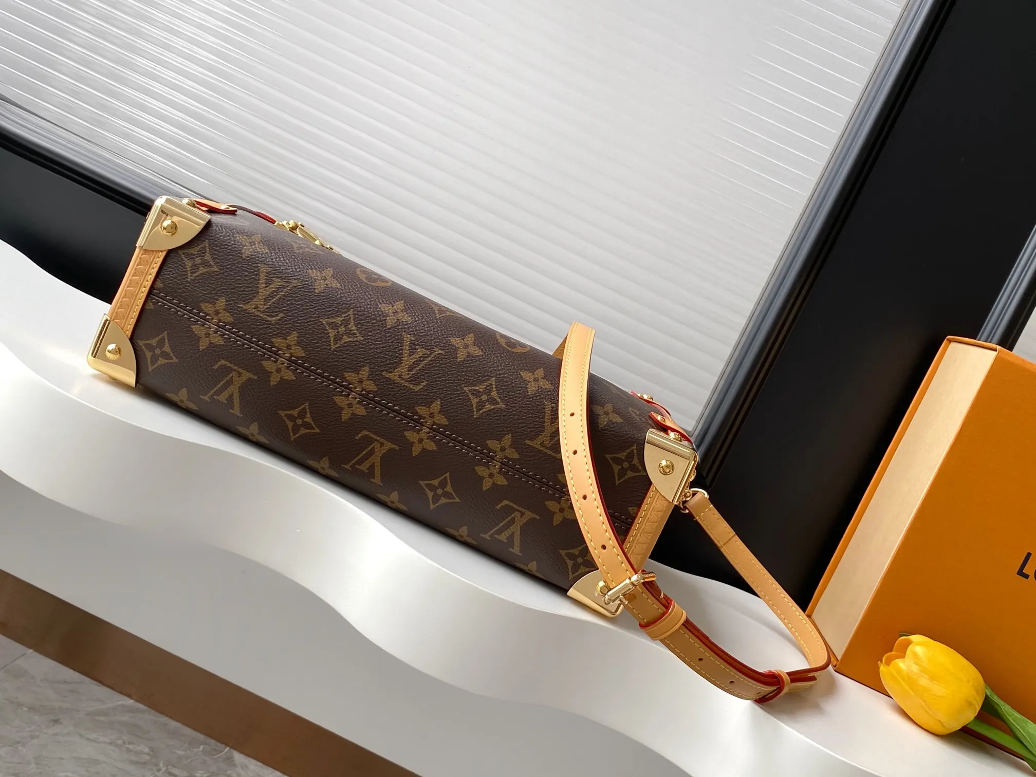 Monogram Chain Bag Leather
