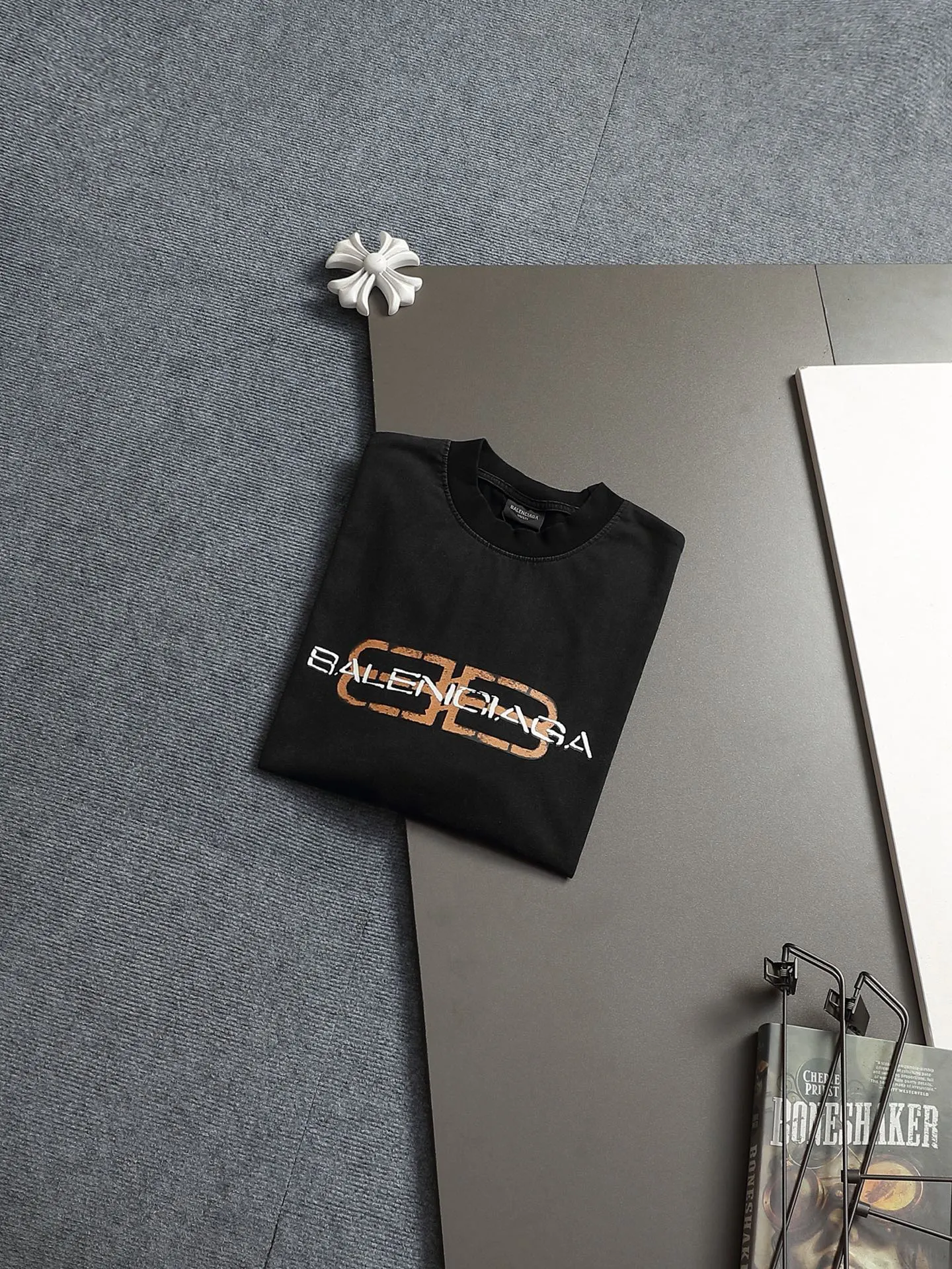 Balenciaga Black Logo Short Sleeve T-Shirt Street Casual