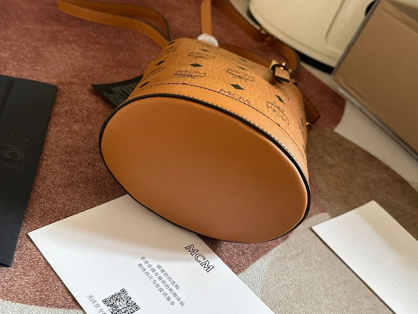 牛皮 款号 MCM 春夏 水桶包 休閒水桶款