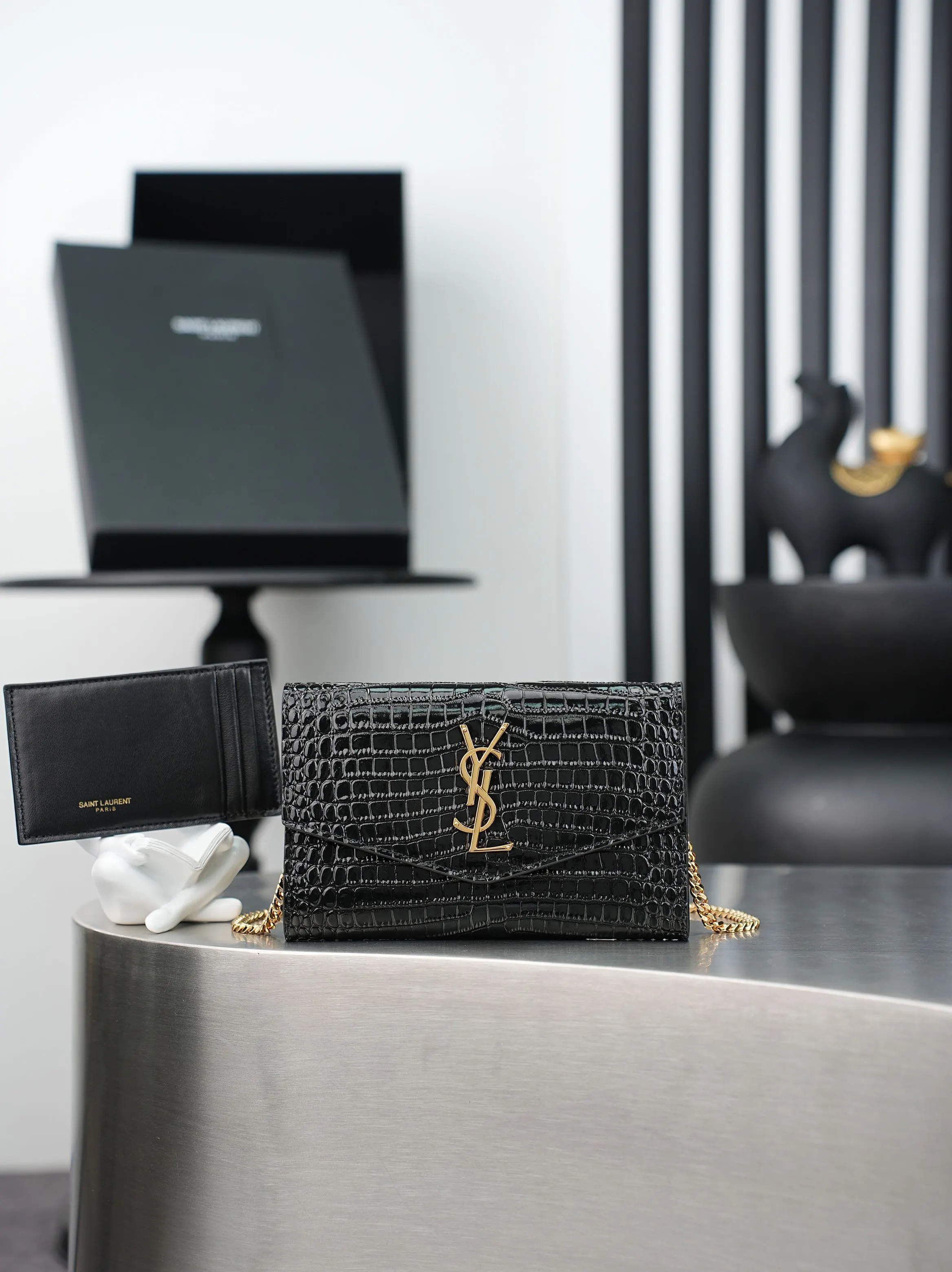 Black Chain Bag Leather