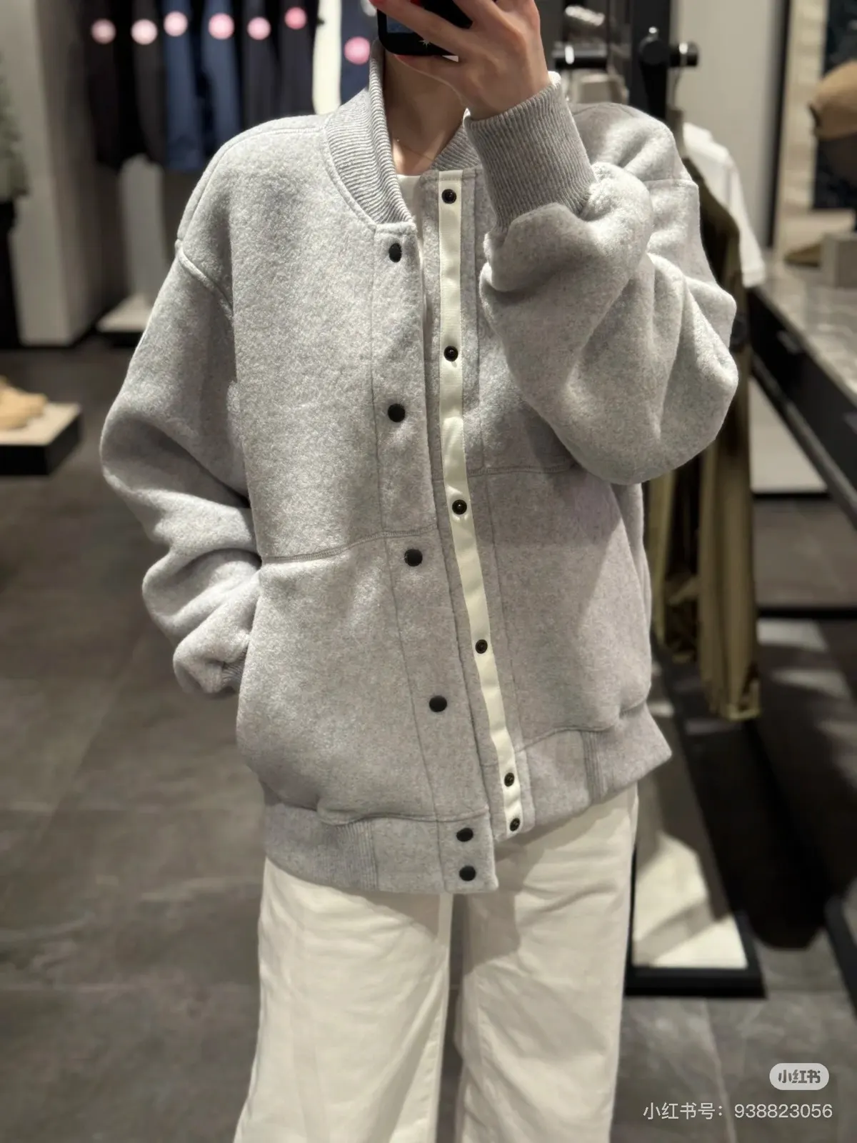 Canada Goose 灰色 羊毛 徽章 外套 通勤休闲款