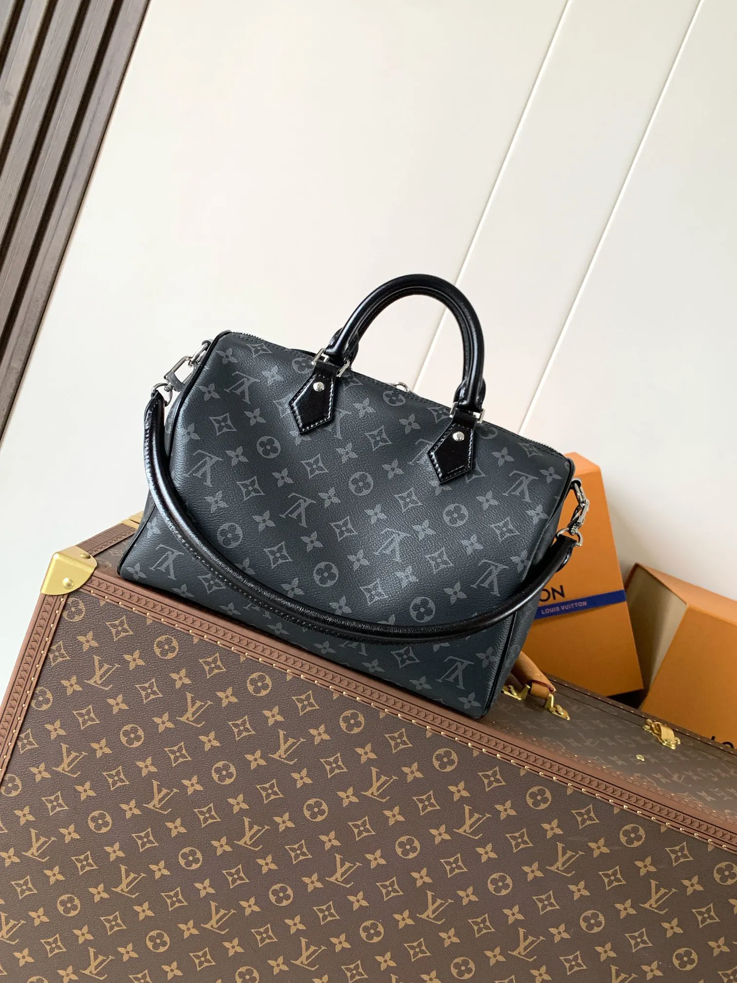 Monogram Chain Bag Leather