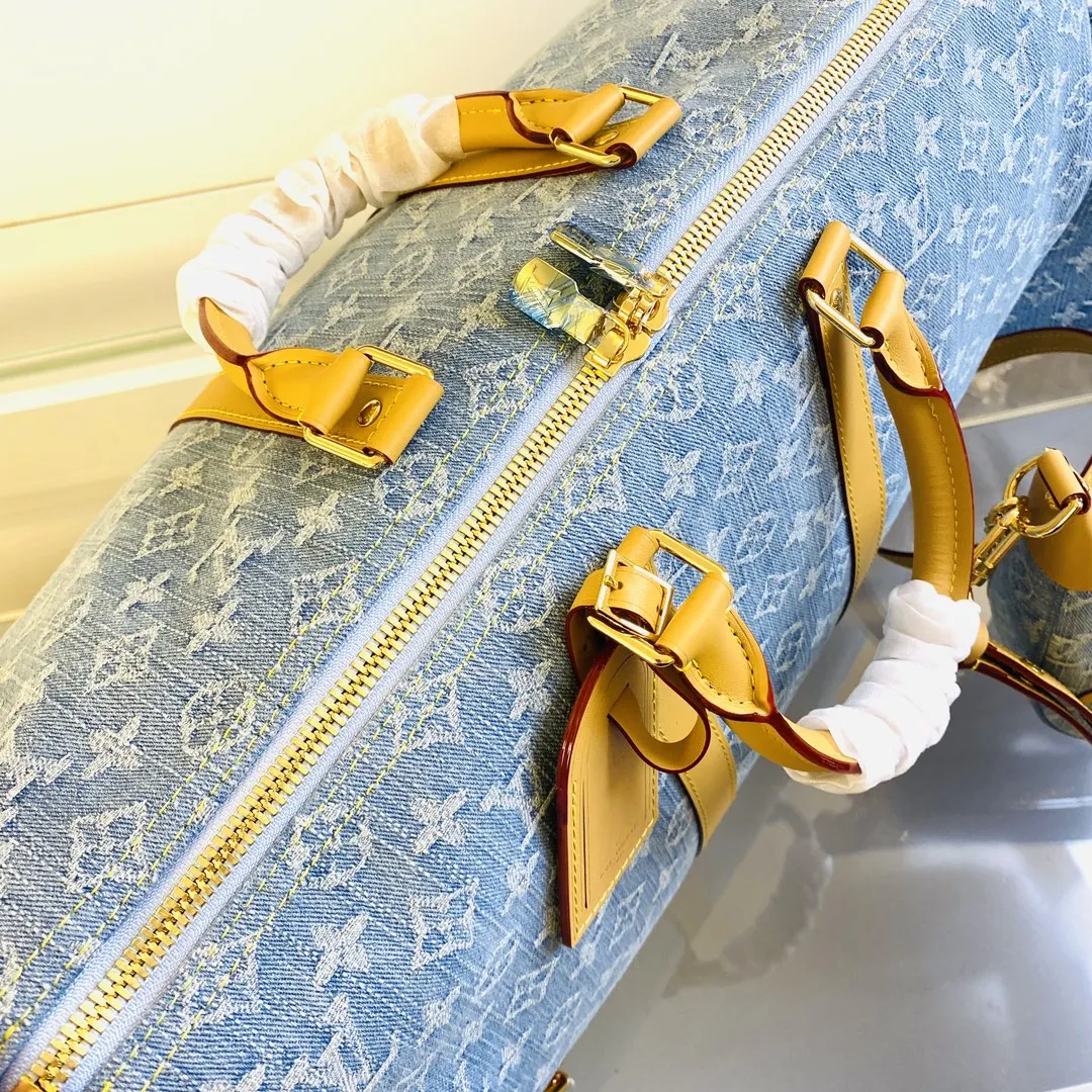 Keepall 藍色 牛仔 牛皮 旅行袋 大容量旅行款(數字9) Keepall 藍色 牛仔 牛皮 旅行袋 大容量旅行款(數字9)