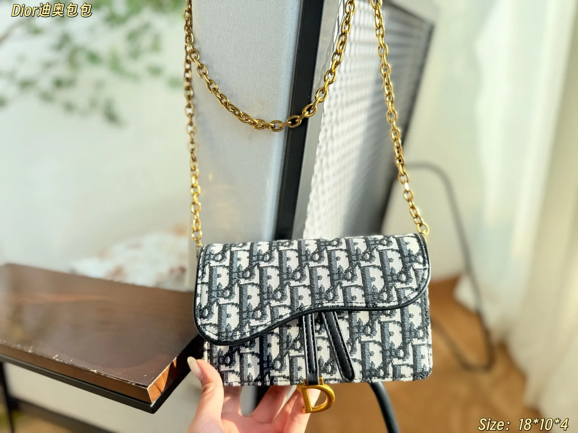 Dior 老花 帆布 链条包 精致链条款