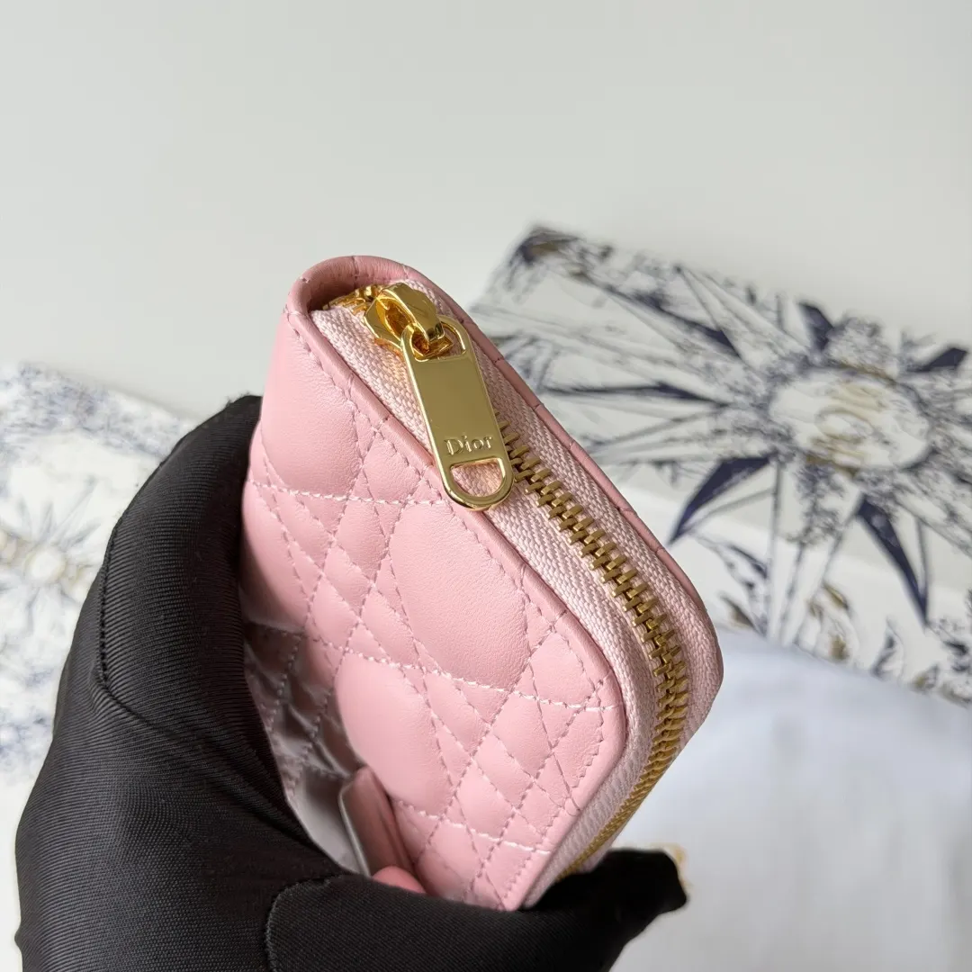 Dior 粉色羊皮迷你化妝包 手拿