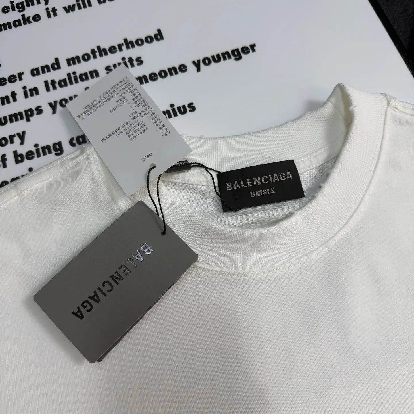 Balenciaga 白色 純棉 Logo 短袖T恤 宽松休閒