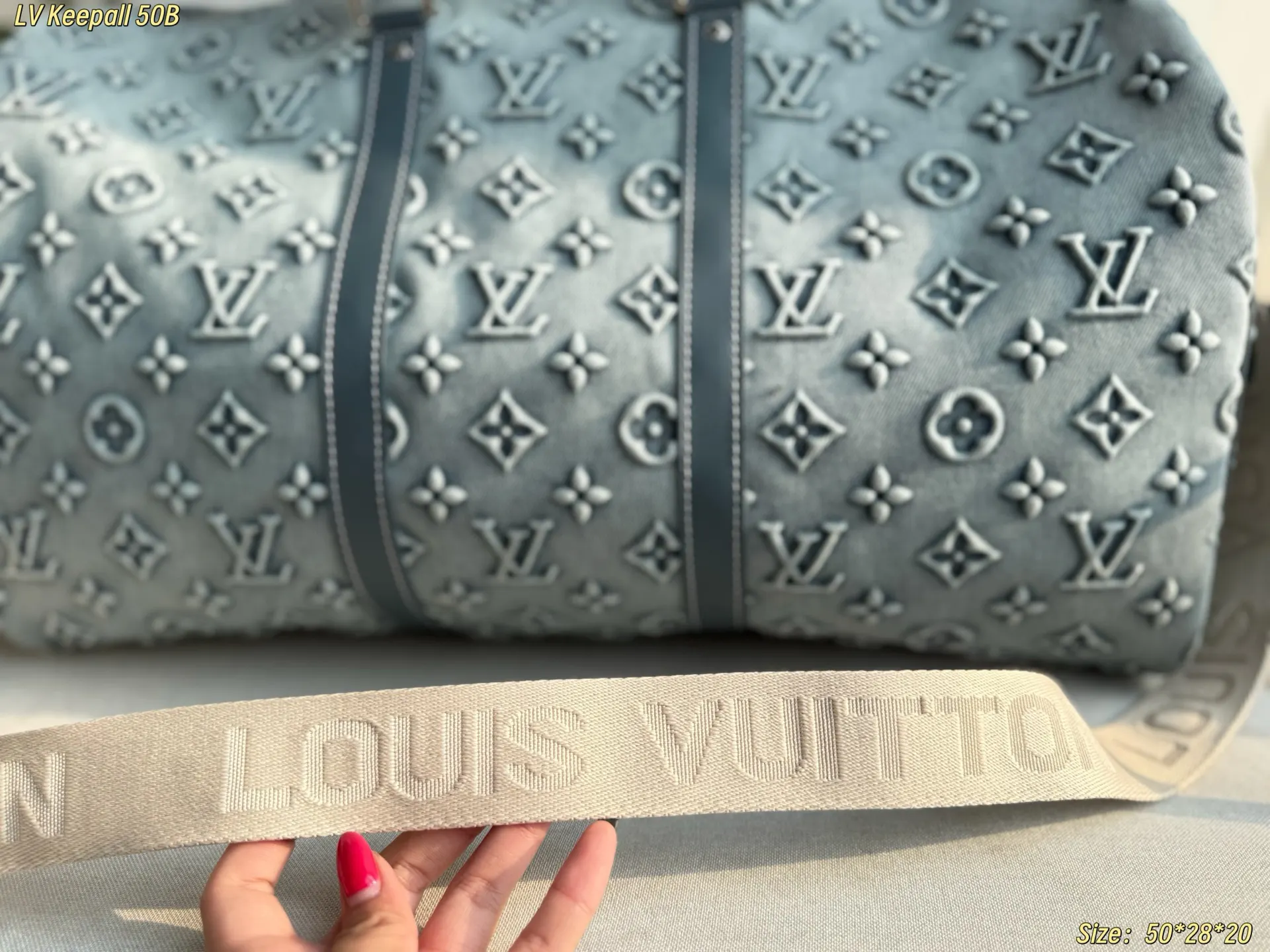 LV Keepall 牛仔 丹宁 牛皮 旅行包 大容量旅行款