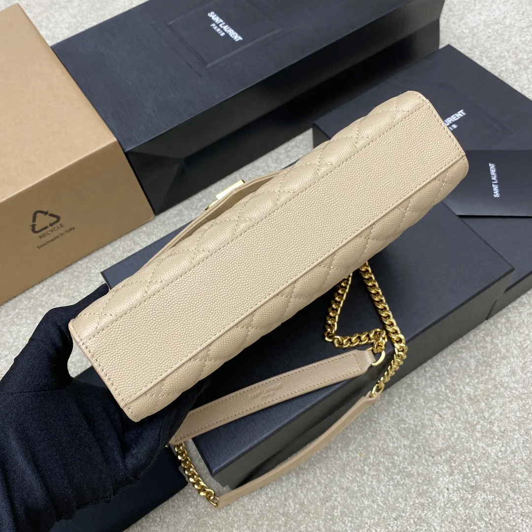 Beige Chain Bag Leather