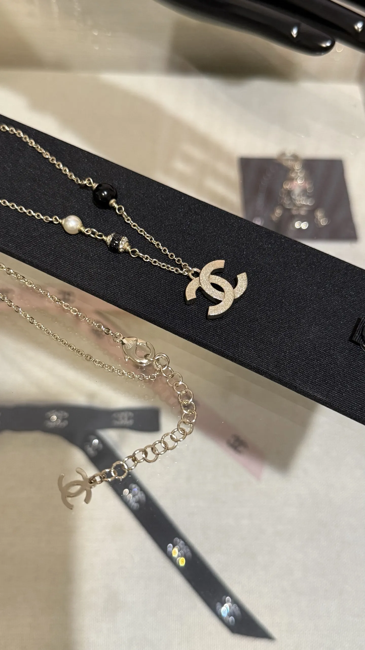 Chanel 黑色 珍珠 项链