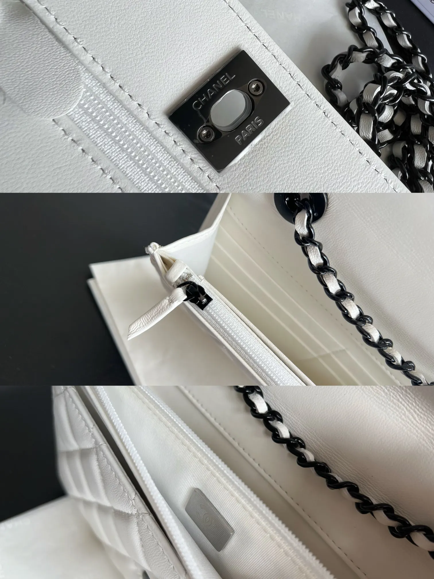 Chanel 22 白色 皮革 单肩包