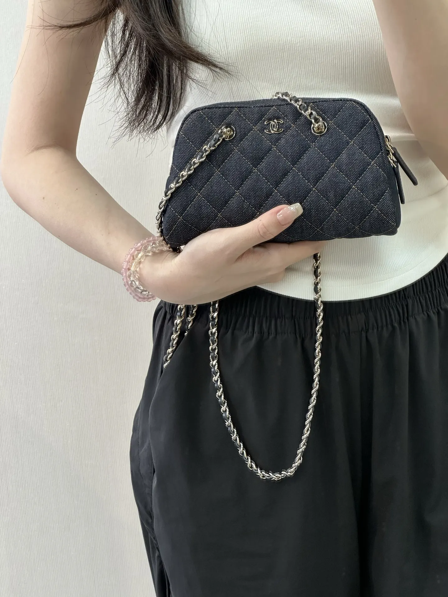 CHANEL 牛仔 丹宁 链条包 精致链条款