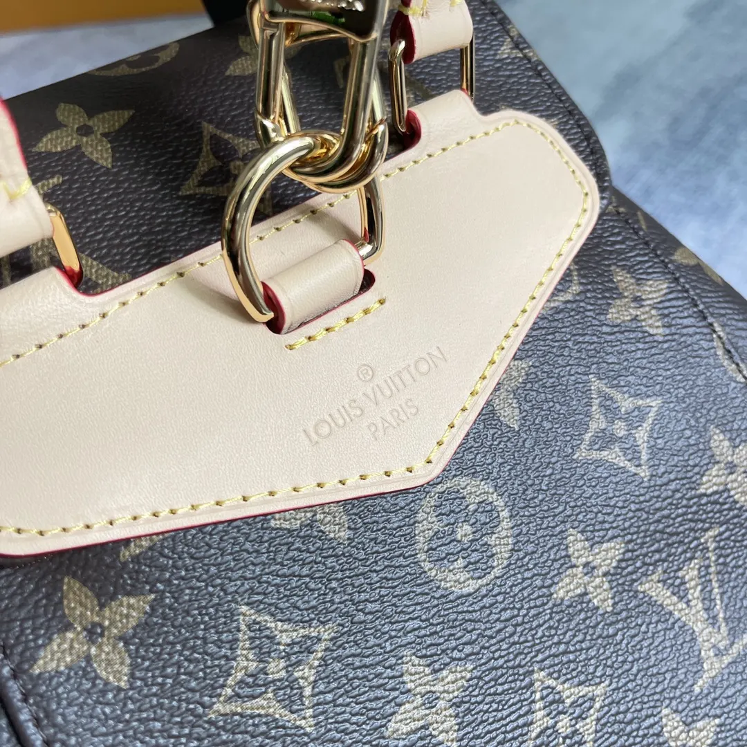 老花 帆布 安全保管随身物品的高档抽屉和磁铁型锁 雙肩包 实用雙肩款
