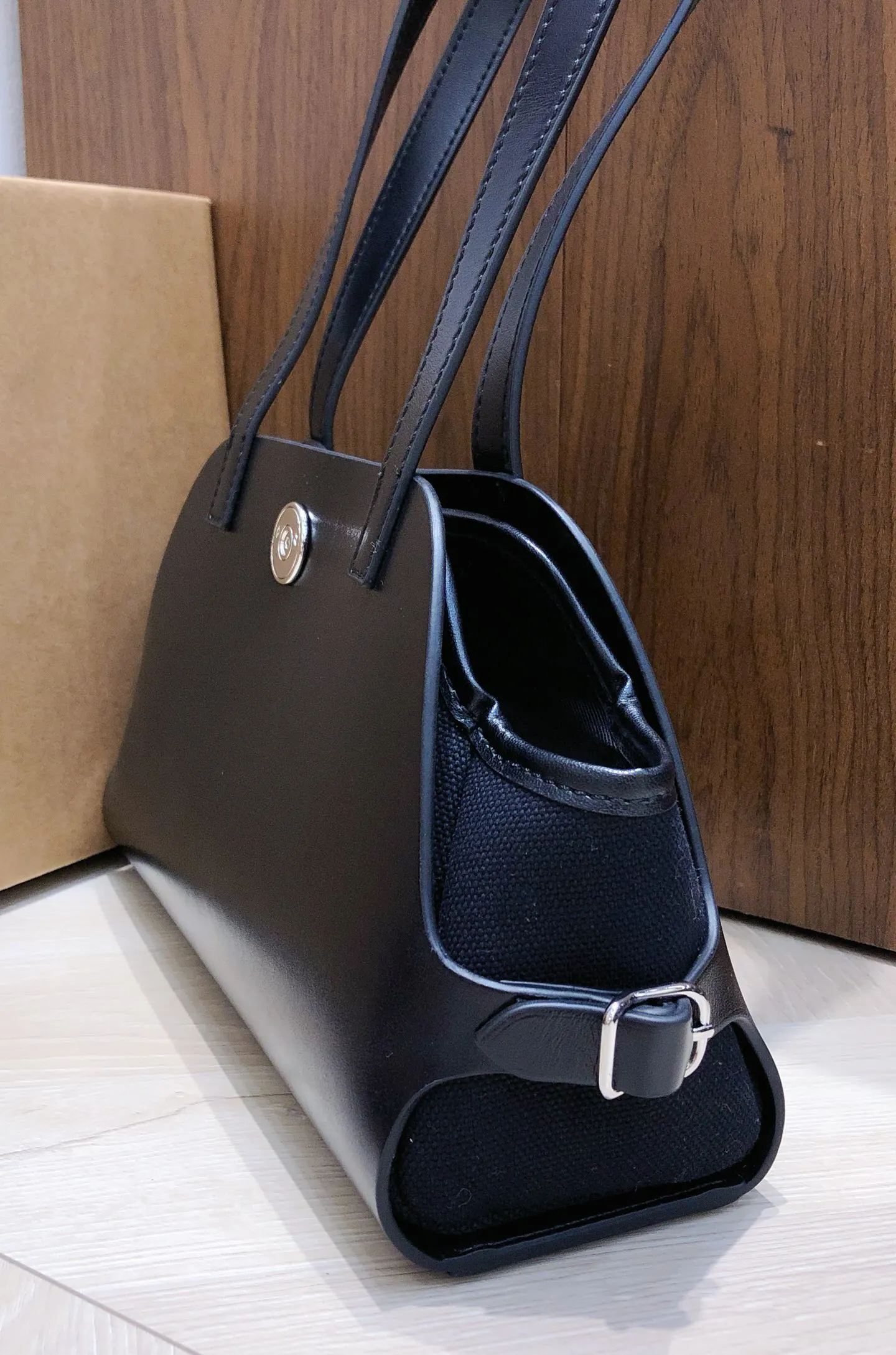 Hermes Black Hobo Shoulder Bag Vintage Canvas