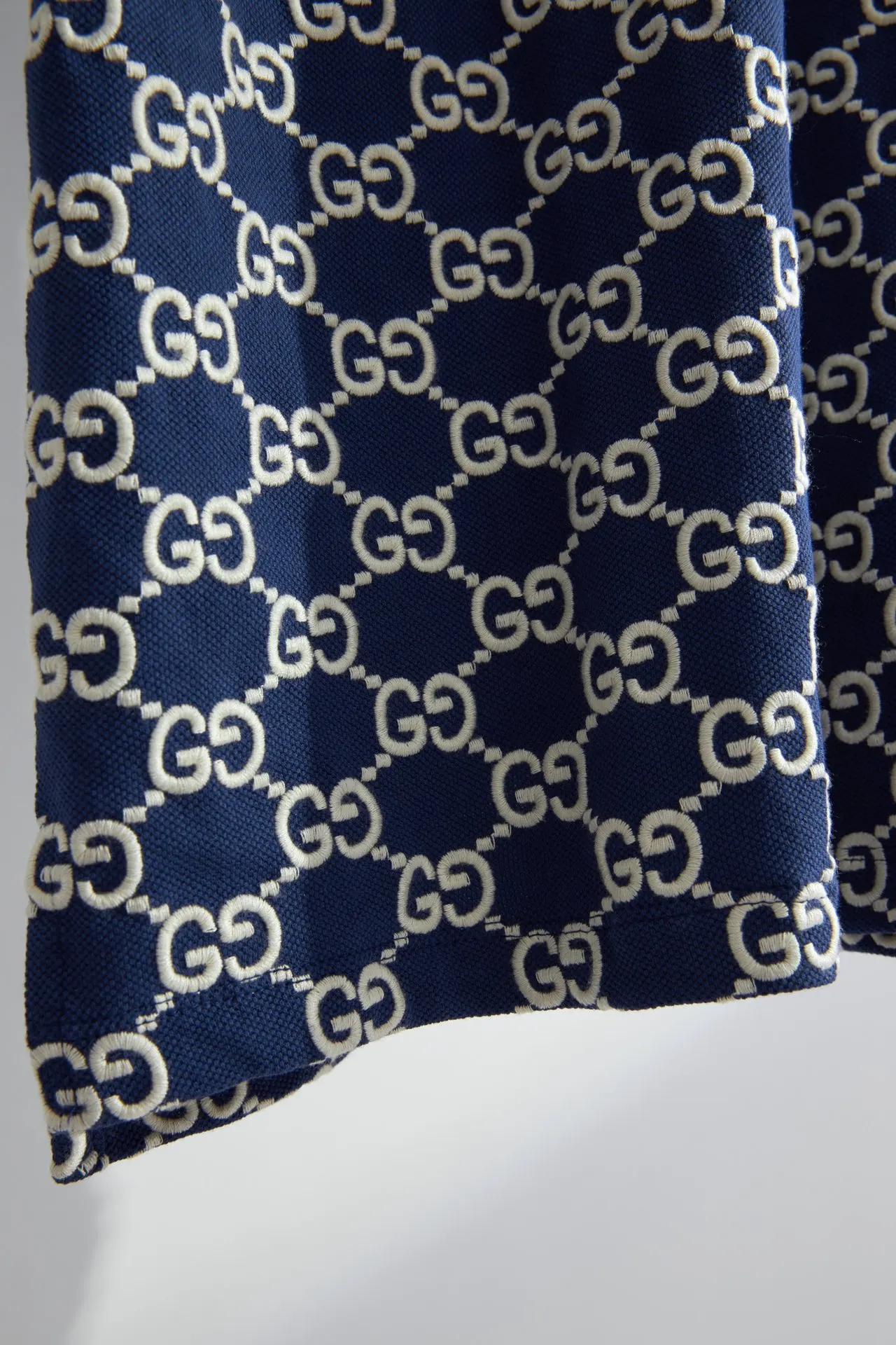Gucci Double G 蓝色 刺绣 T恤