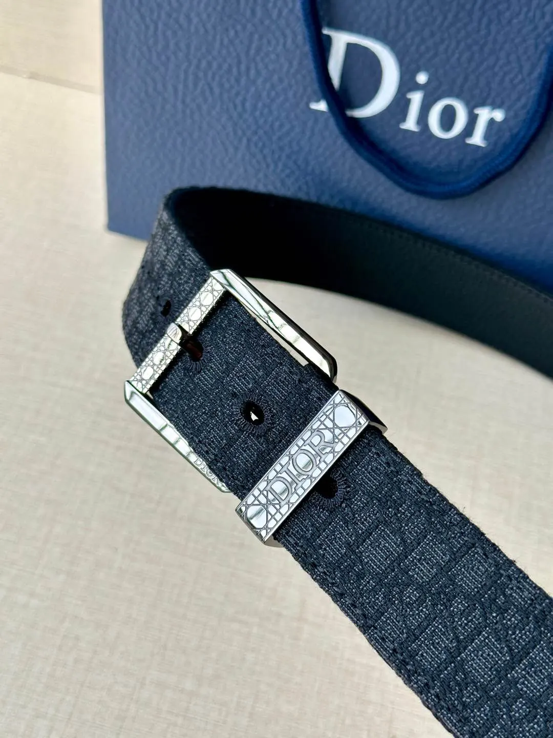 Dior Black Leather Belt Square Buckle Image 3 Dior Black Leather Belt Square Buckle Image 3