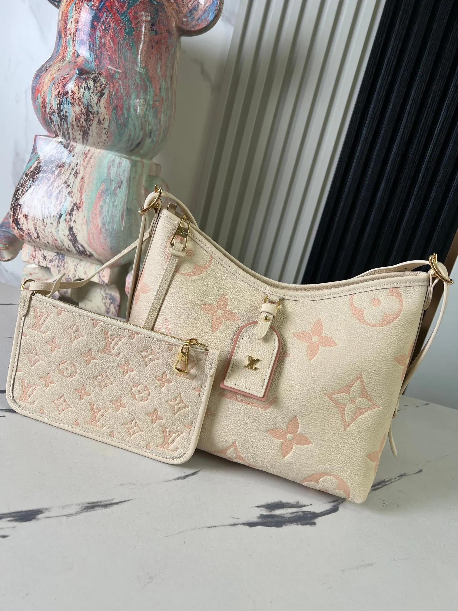LV CarryAll 白色 米白 帆布 手拿包 精致手拿款