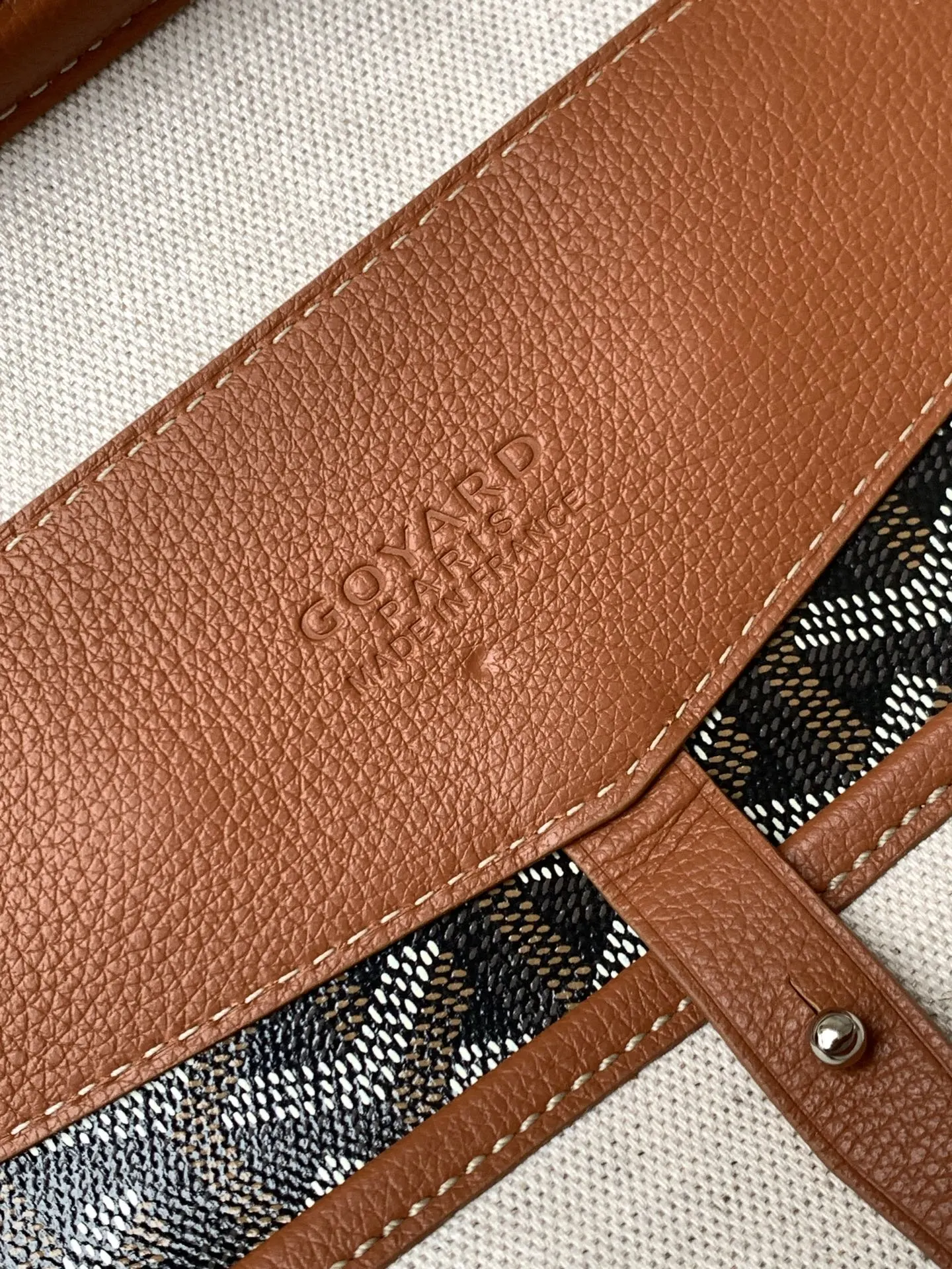 Goyard Black Brown Backpack Leather