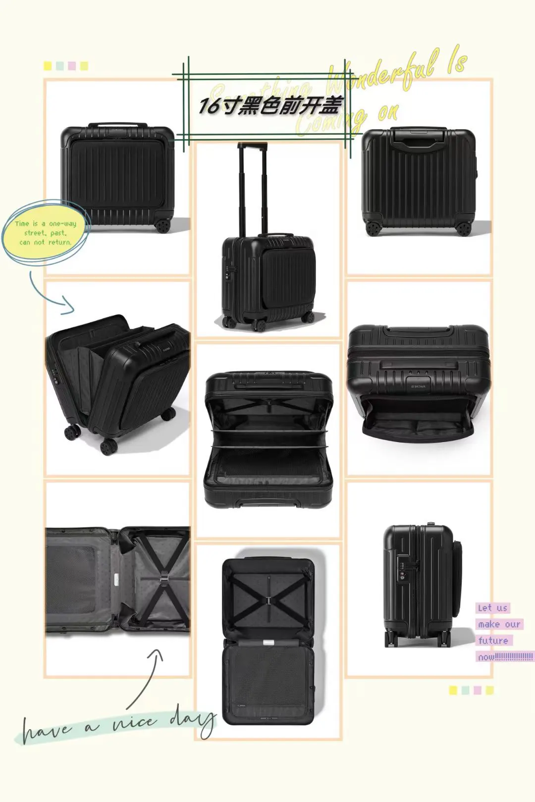 Black Carry-On Suitcase Travel Lightweight