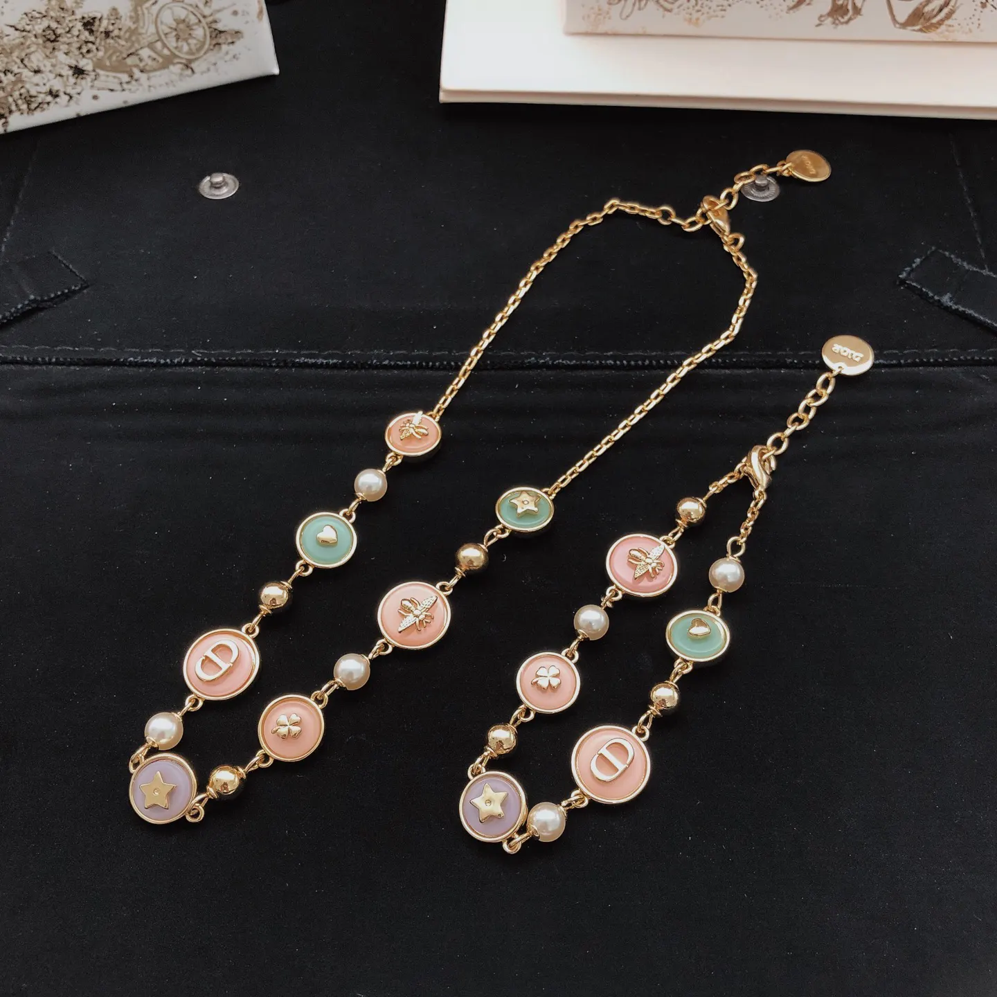 Dior 粉色 手链