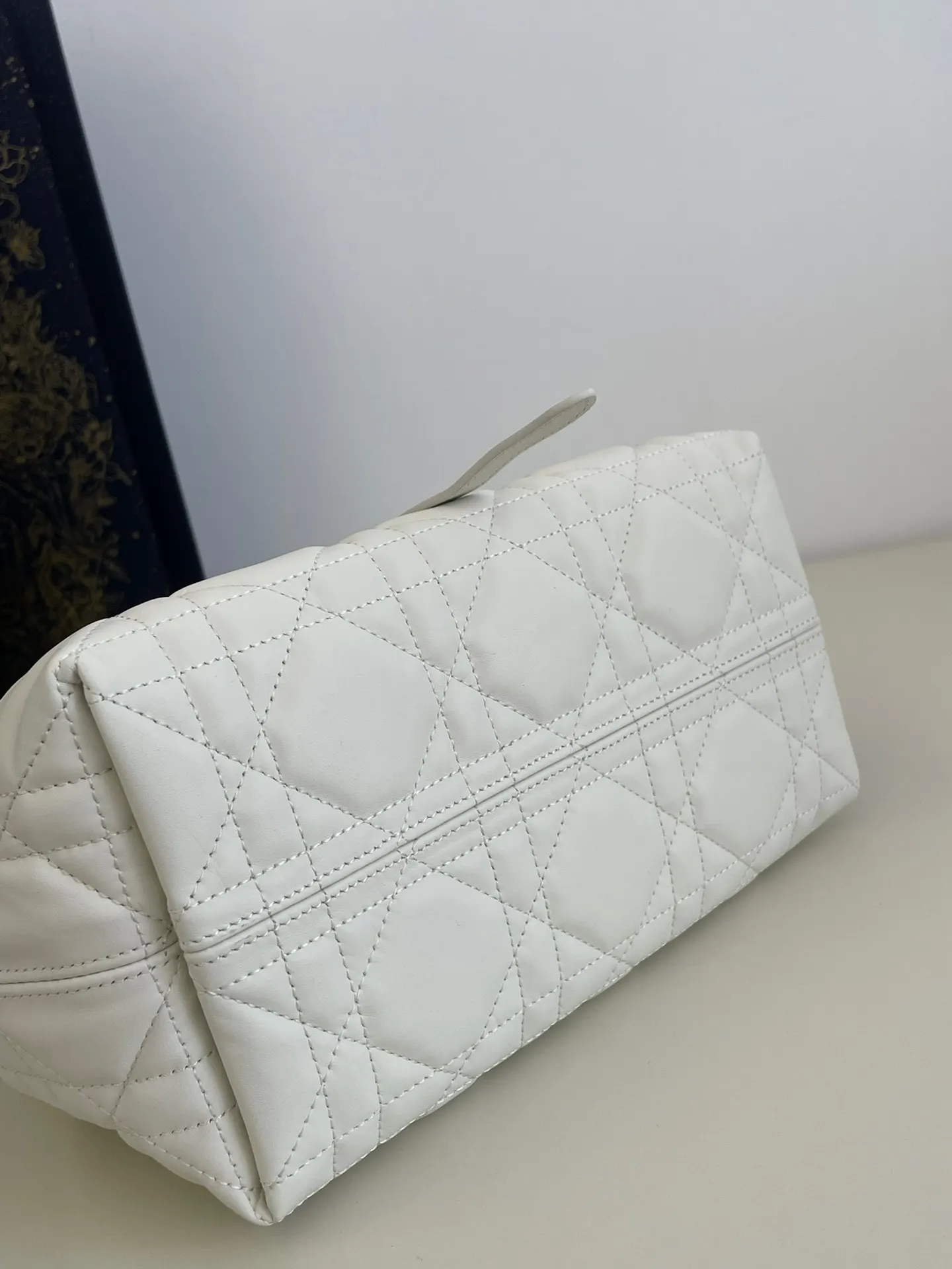 White Organizer Pouch Travel Leather