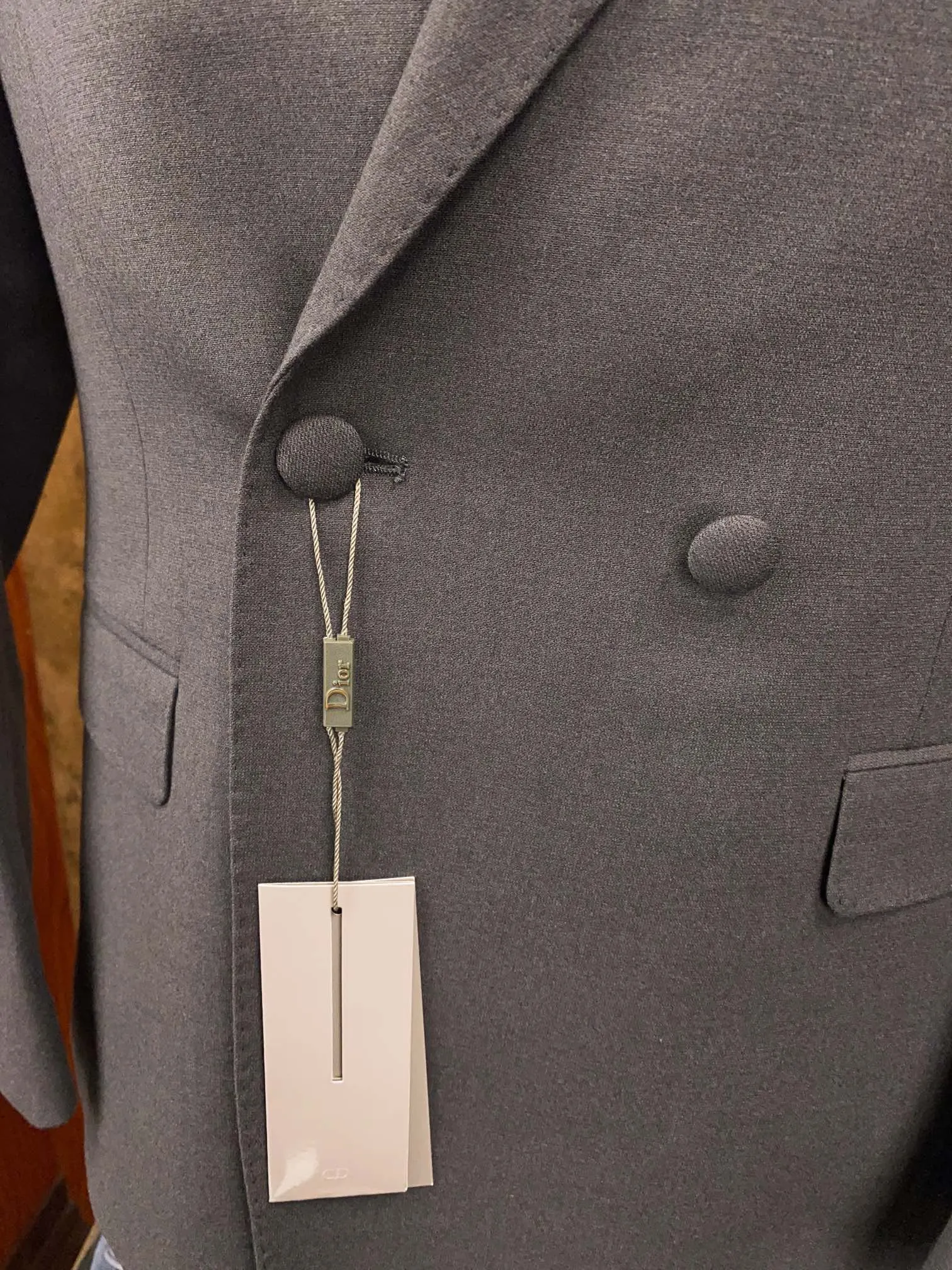 Dior 深灰双排扣西装外套 绅士休闲款