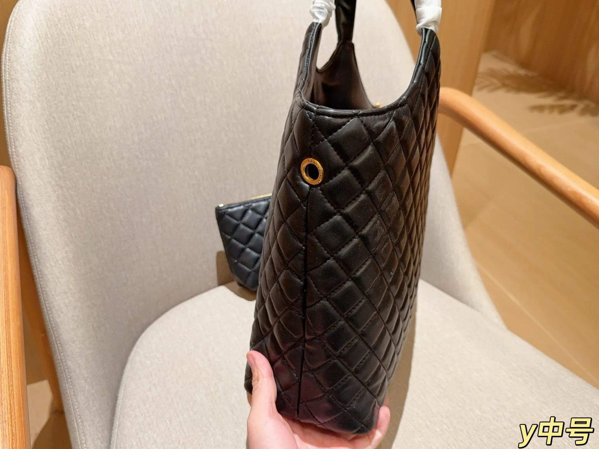 YSL 中号 无盒 Gaby绗缝纹路购物袋 lc 托特包 大容量托特款