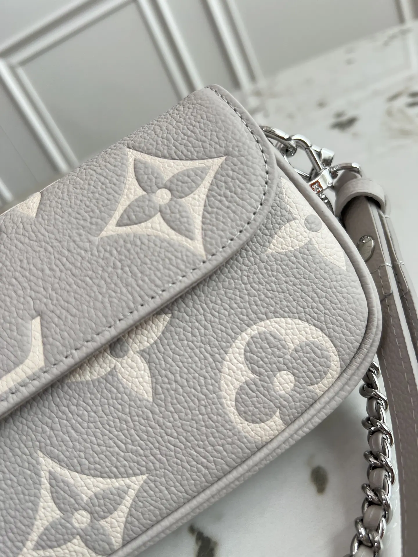 Louis Vuitton Gray Monogram Chain Bag