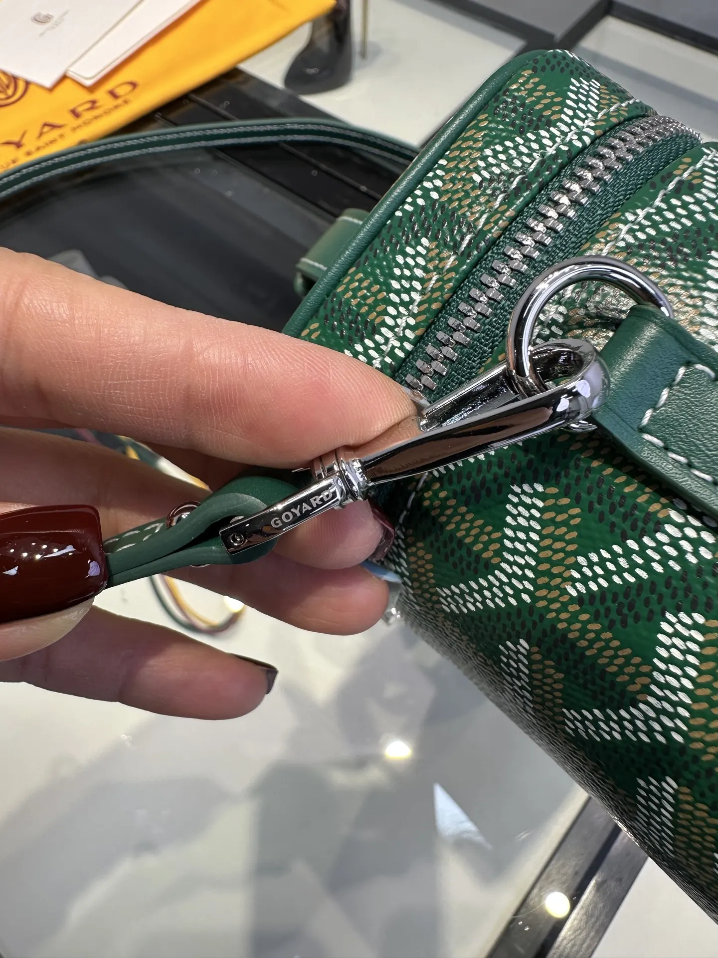 Goyard Green Organizer Pouch Travel Leather