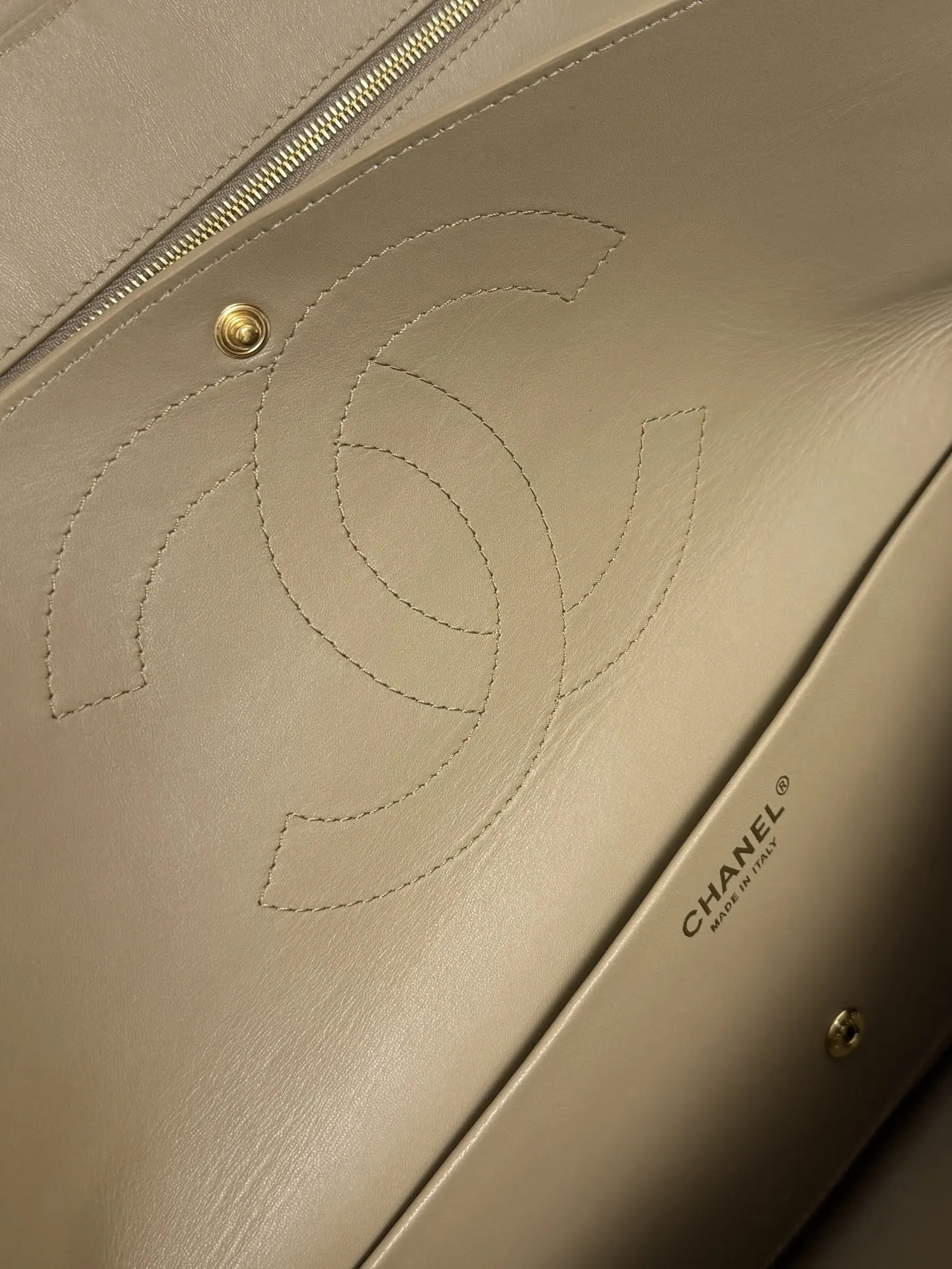 Beige Gold Chain Bag