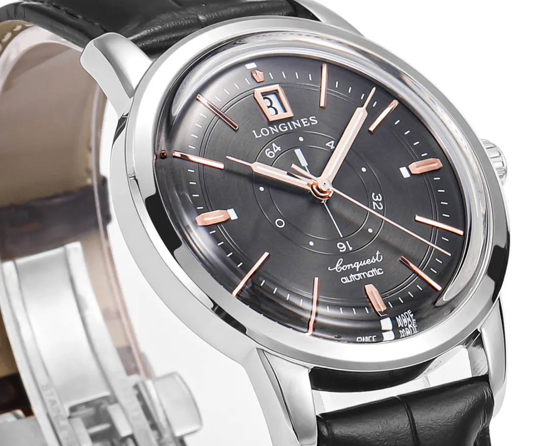 Longines 牛皮 搭 意大利牛皮让手腕更贴合舒适 折叠扣雕刻浪琴经 手表 经典腕表款