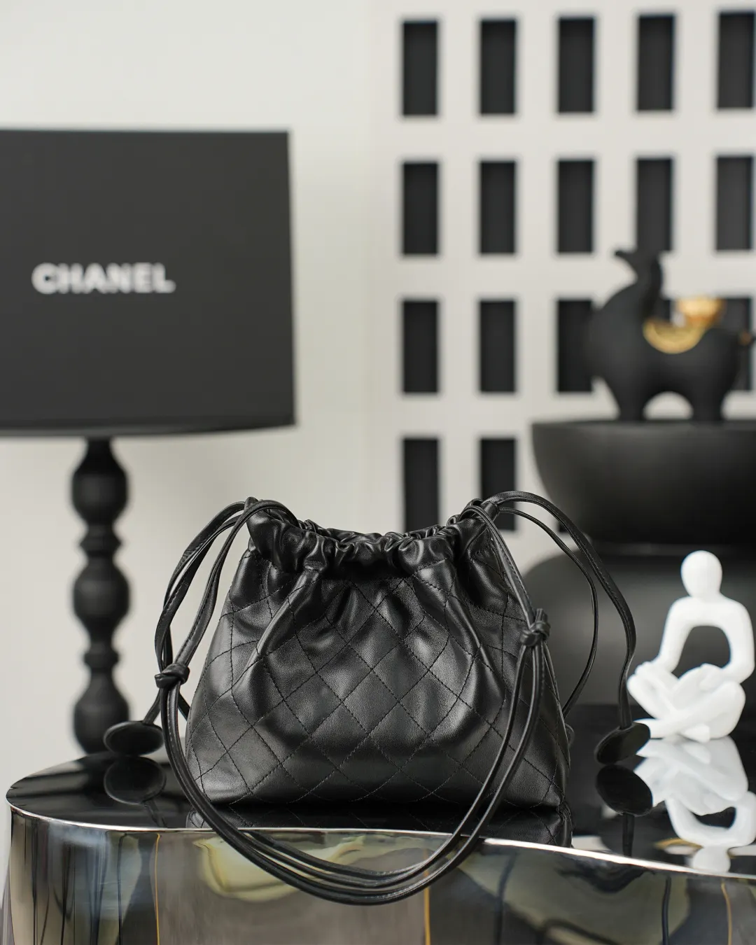 Chanel Black Top Handle Bag Commuter