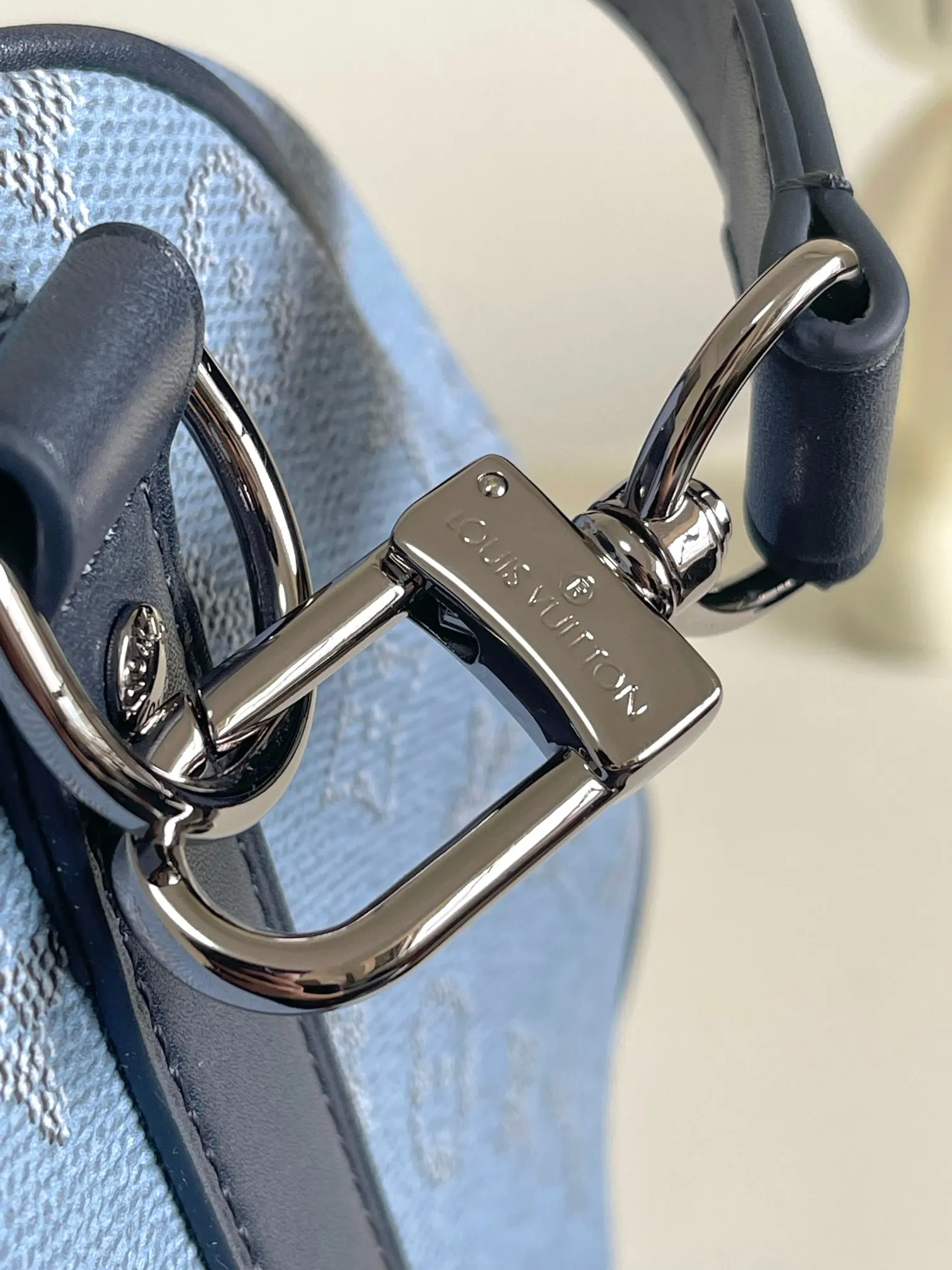 Keepall 藍色 牛皮 旅行袋 大容量旅行款