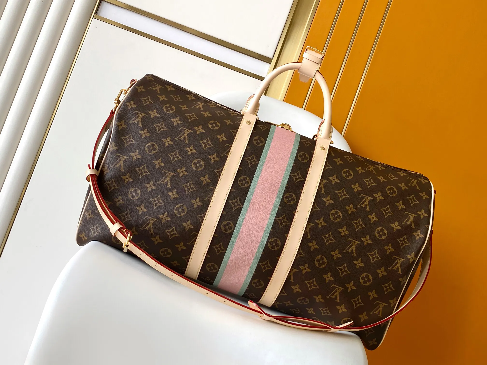LV Keepall 老花 牛皮 旅行袋 大容量旅行款