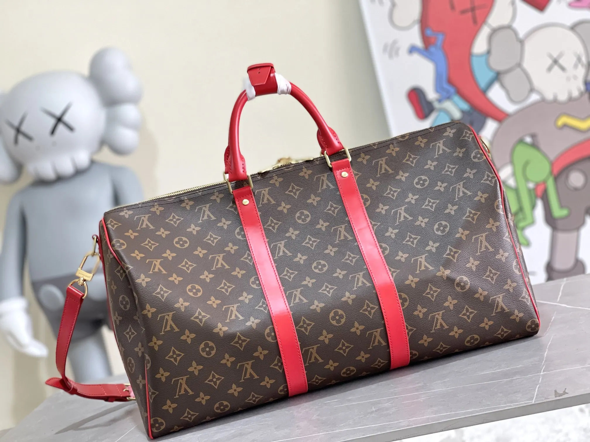 Keepall 金色 牛皮 旅行袋 大容量旅行款