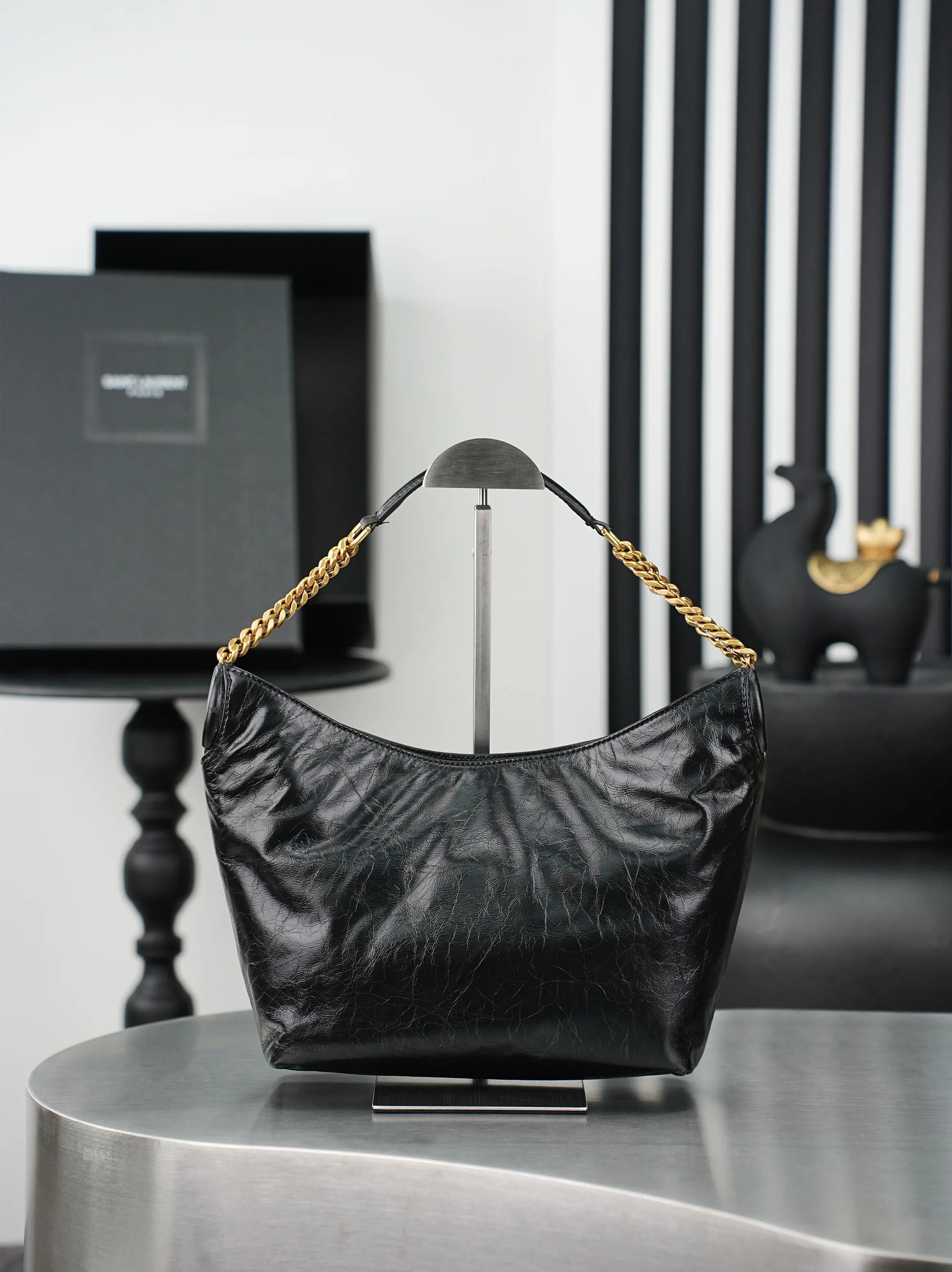 Black Hobo Shoulder Bag Vintage