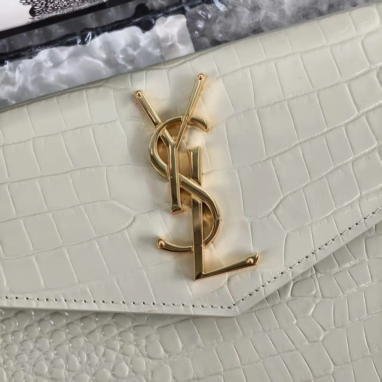 White Clutch Bag Classic Leather