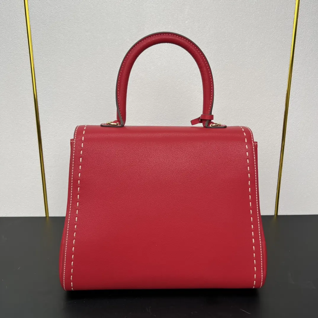 Delvaux 焦糖色 小牛皮 手提包 通勤手提款