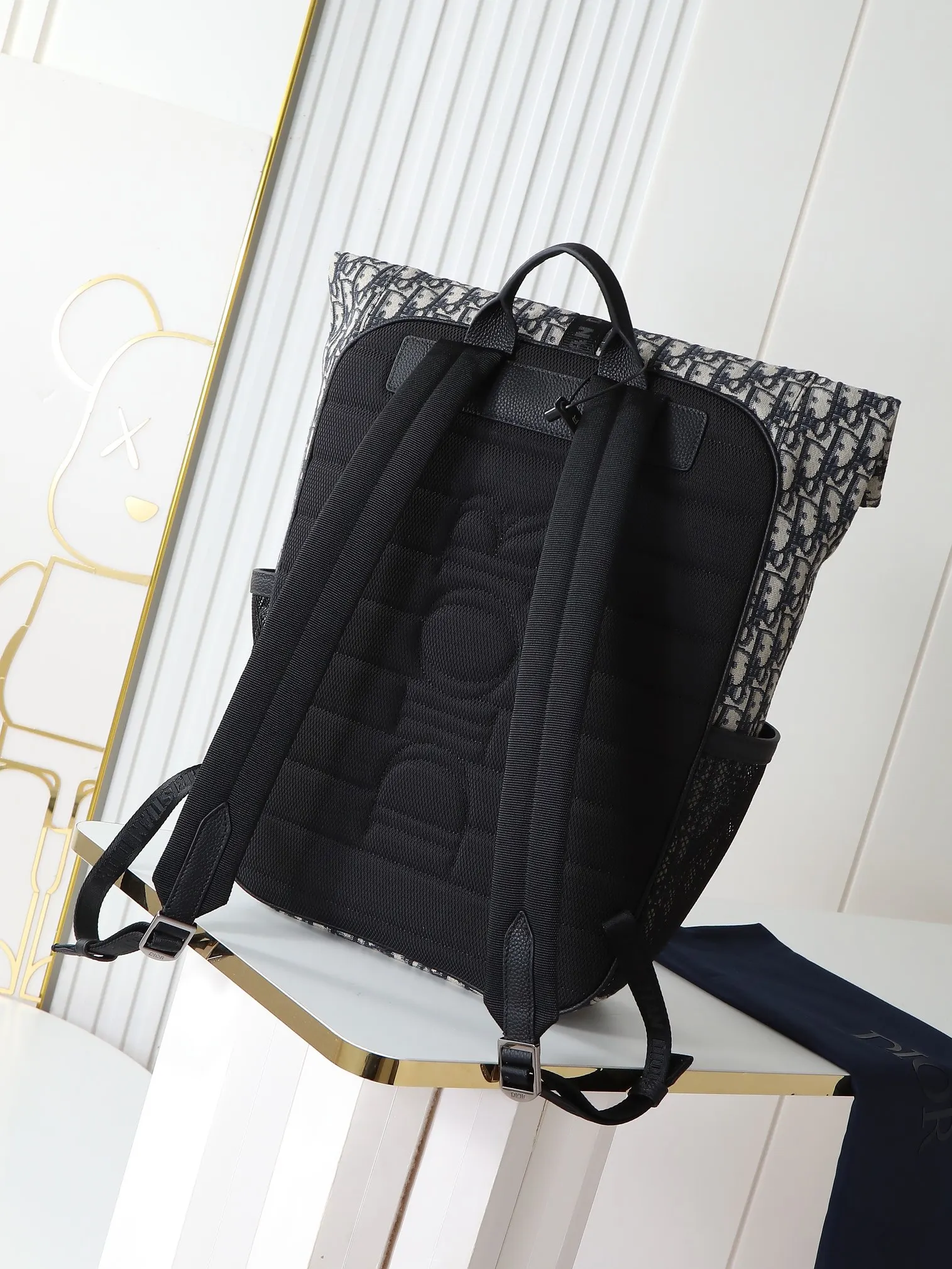 Dior 米色 牛皮 市场 欢迎对比 卷顶双肩 米色 Obli 双肩包 实用双肩款