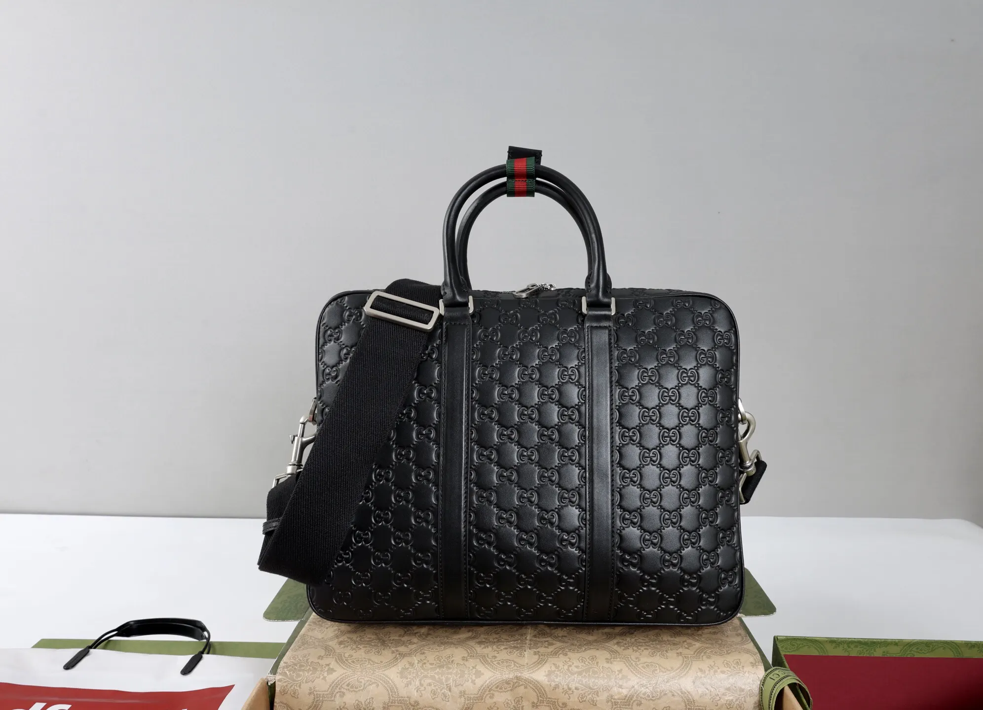 Black Briefcase Business Commuter Leather