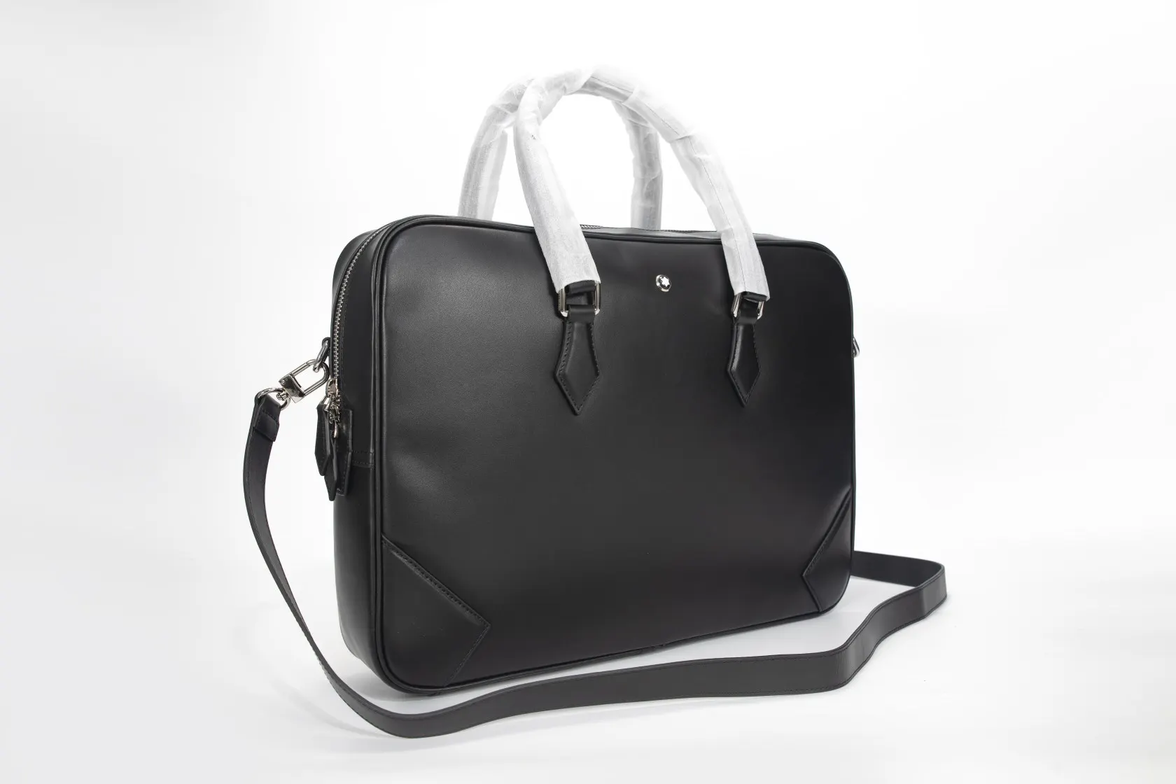 Black Briefcase Business Commuter Leather