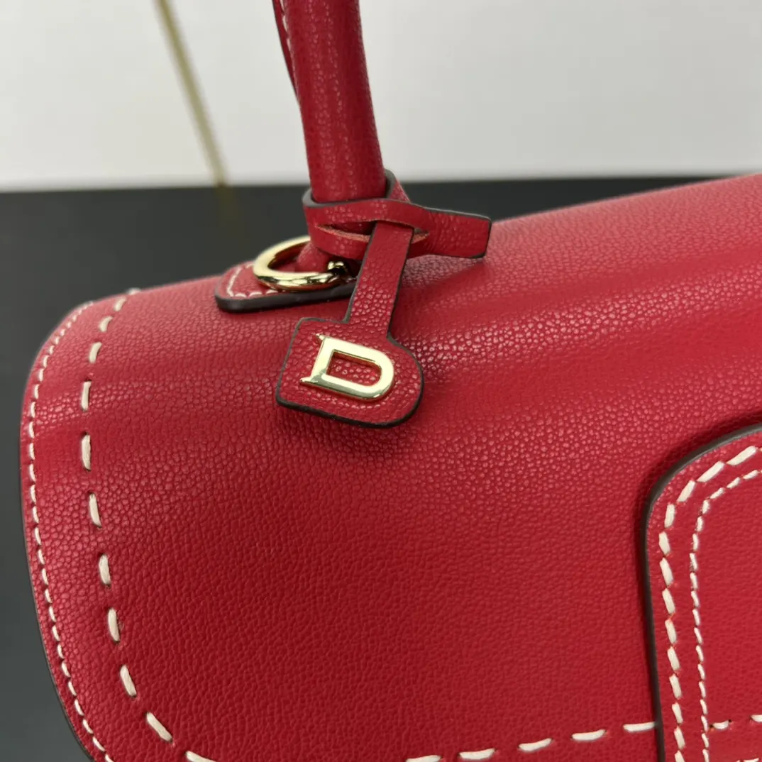 Delvaux 焦糖色 小牛皮 手提包 通勤手提款