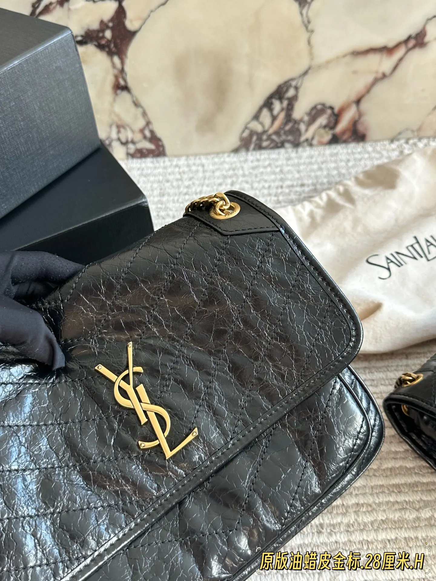 YSL 牛皮 盒 斜挎包 轻便斜挎款