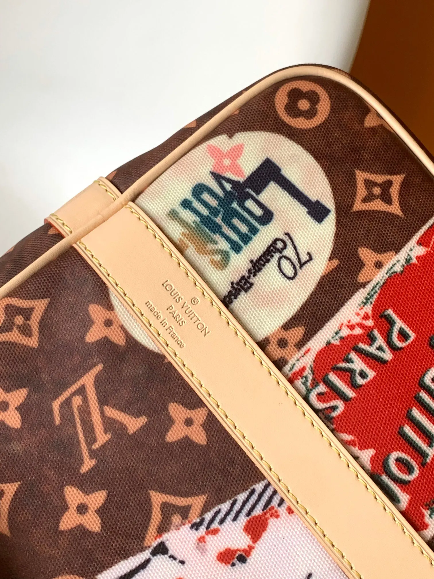 LV 金色 牛皮 旅行袋 大容量旅行款